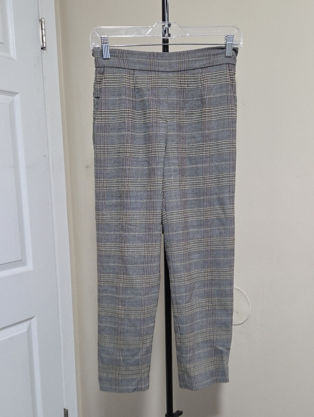 Babaton Gray Plaid Women's Tailored Pants